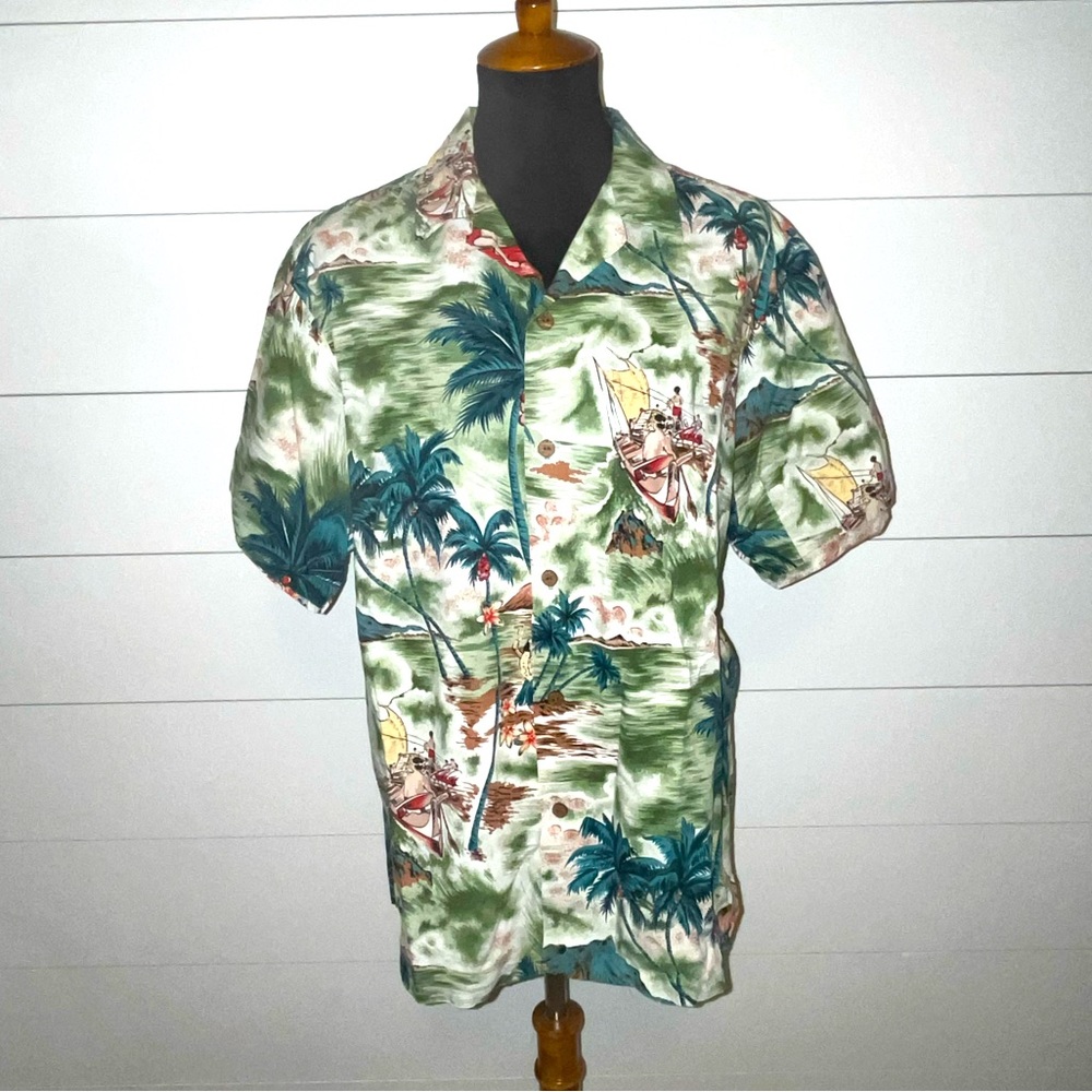 Vintage Hawaiian Shirt  / Cover-Up made in Hawaii